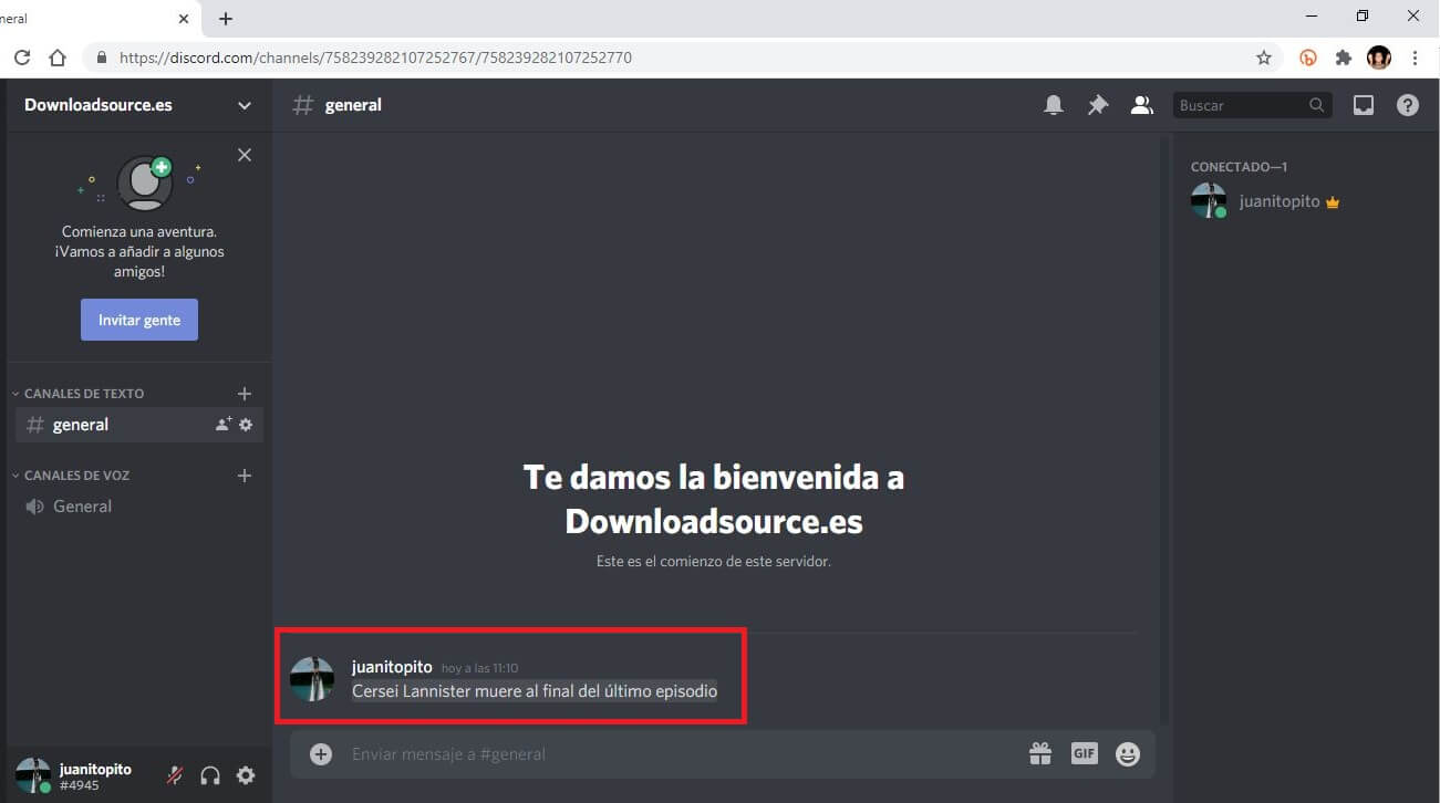 discord te permite enviar mensajes marcados como spoiler en los chats