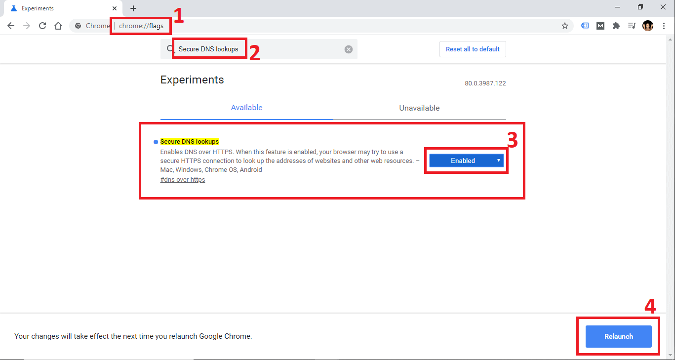 como activar la función DNS mediante HTTPS en el navegador Google chrome