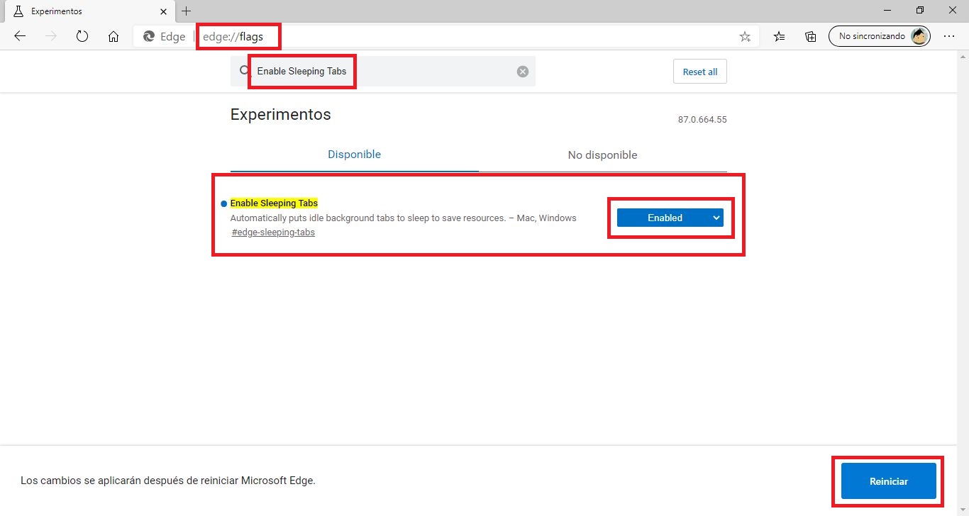 hacer que edge consuma memos ram con pestañas en reposo