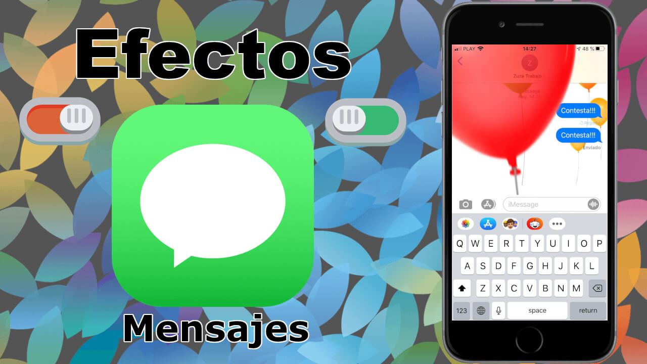 como desactivar los efectos recibidos en la app Mensajes de iPhone.