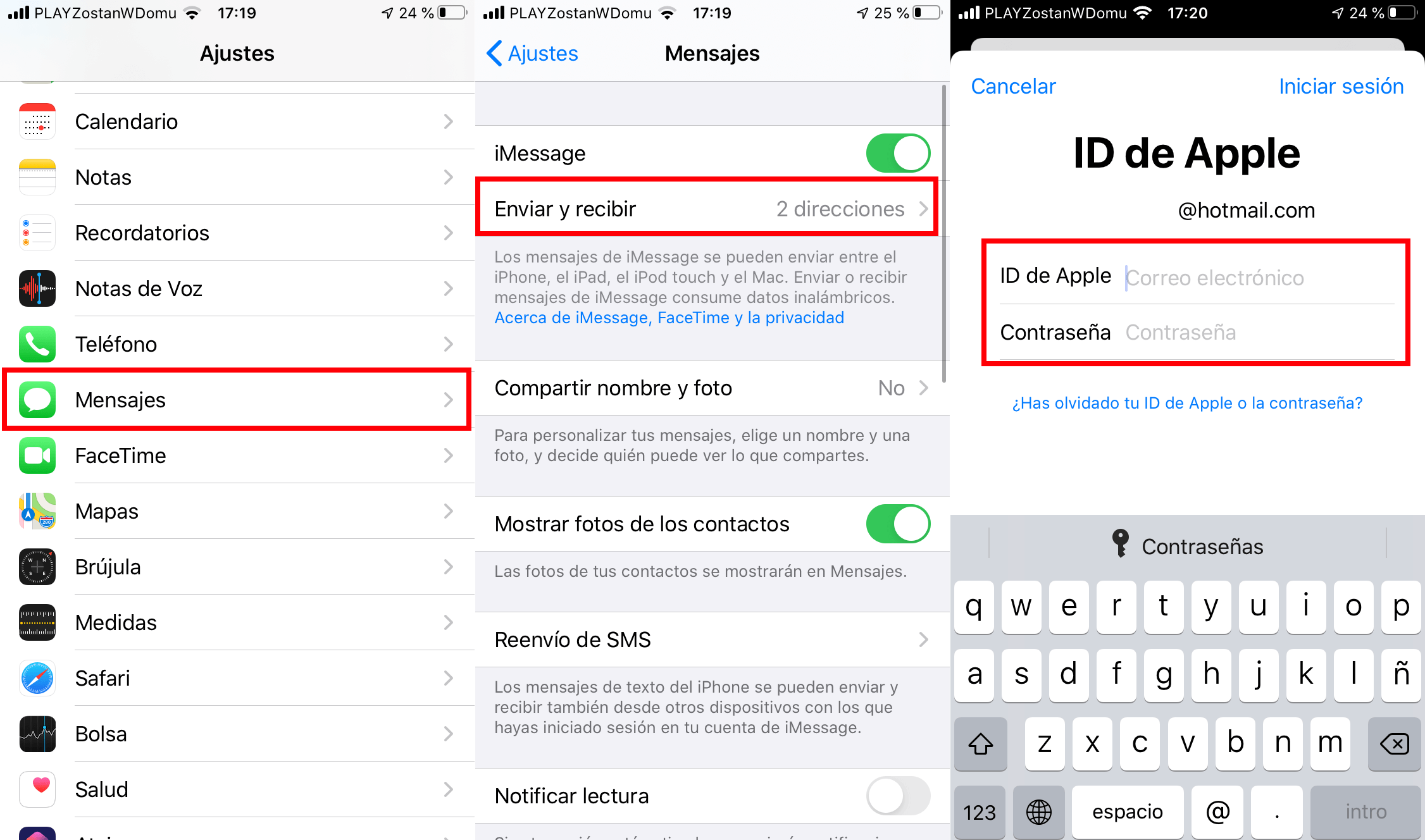 compartir foto y nombre error en iPhone 