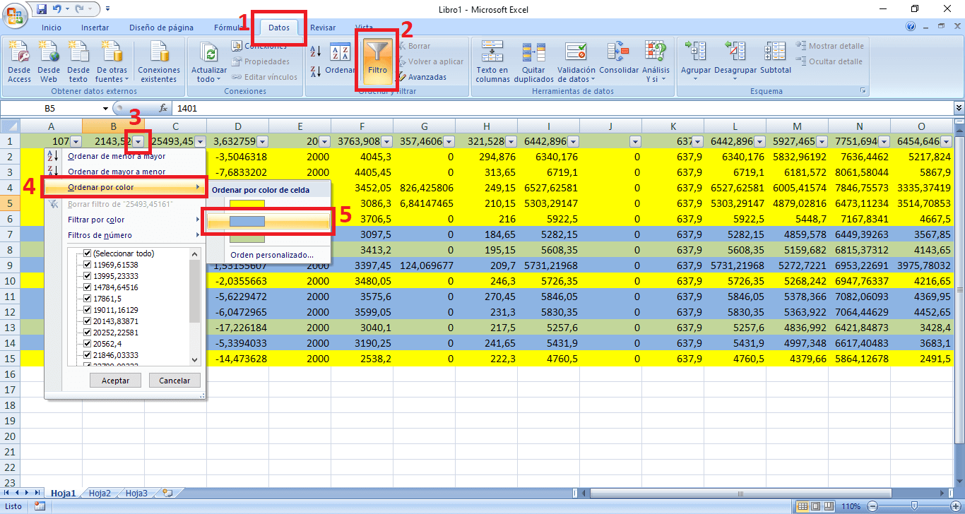 como borrar varias filas de una hoja de calculo de excel