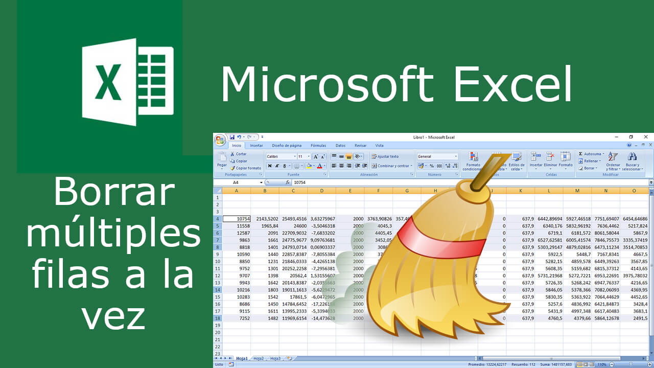 como borrar multiples filas de Excel a la vez