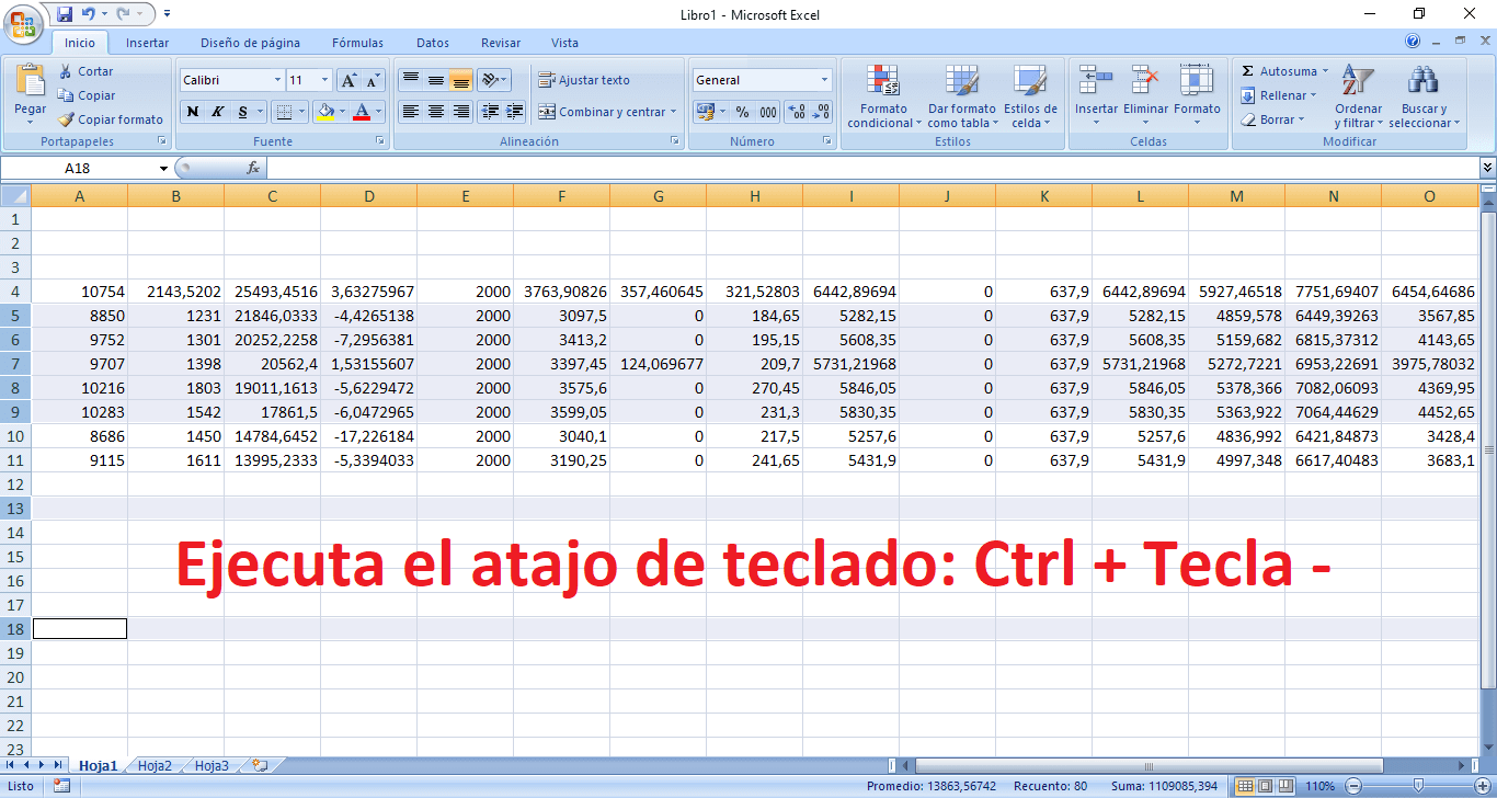 como borrar multiples filas de excel a la vez