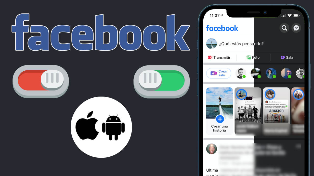 como activar el modo oscuro en la app oficial de facebook para iPhone o Android