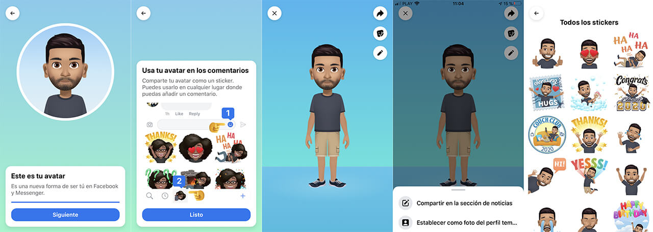 como crear stickers con tu cara en Facebook