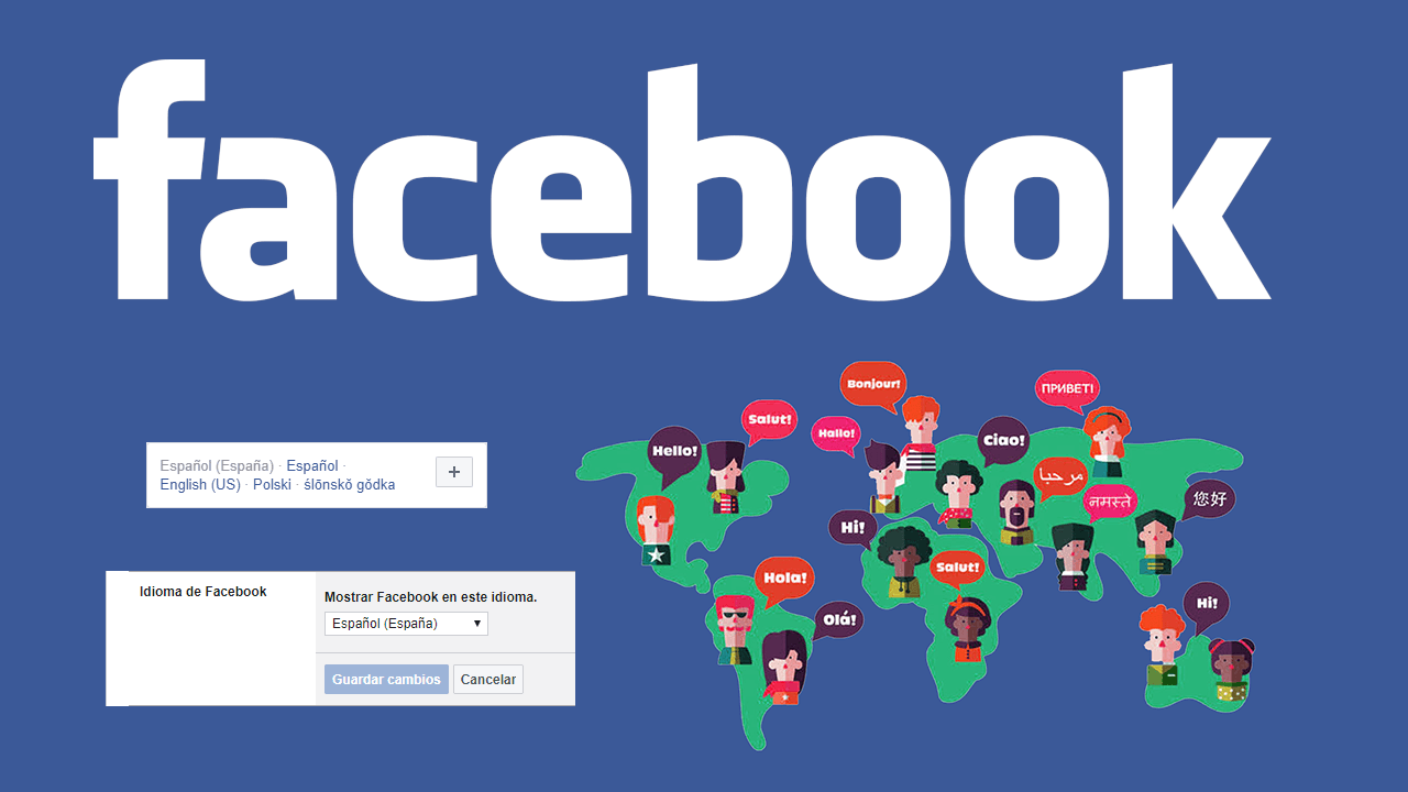 cambiar el idioma de facebook