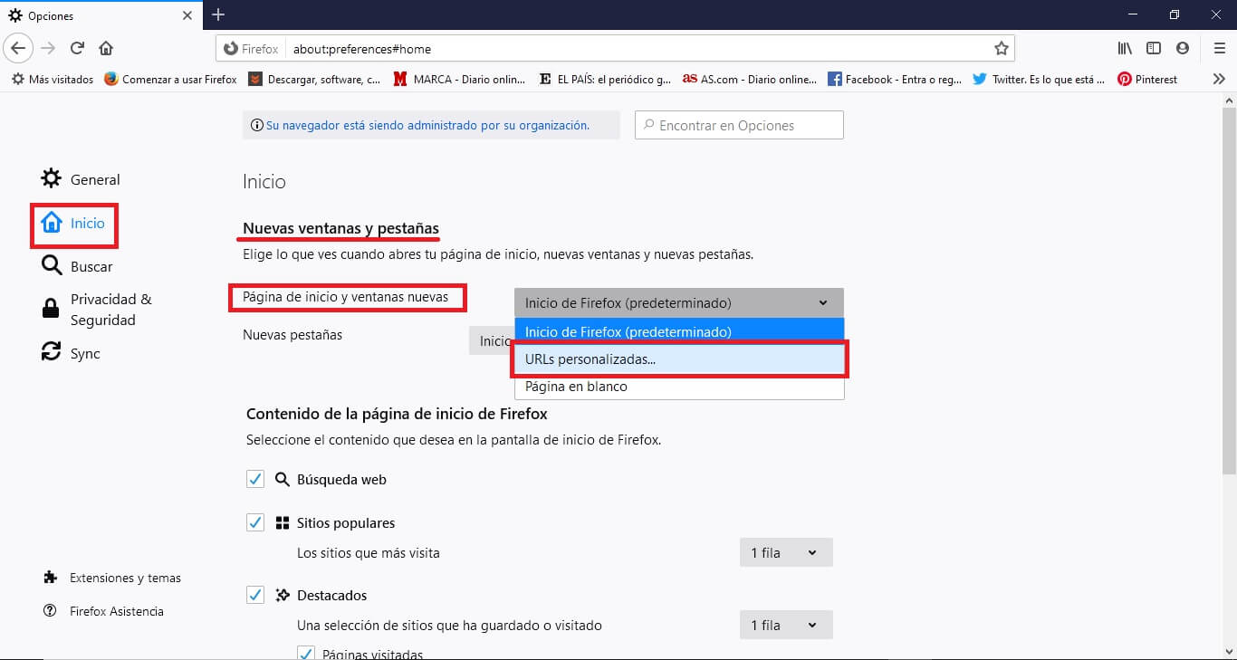 personalizar el botón de inicio del navegador Firefox