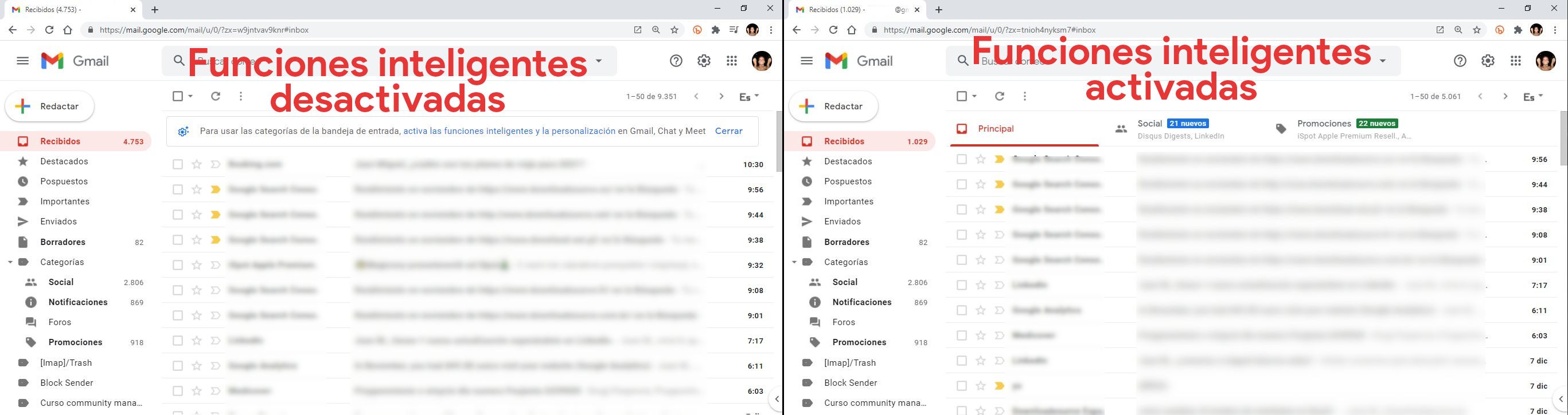 solucionar la configuracion que elimina las pestañas de gmail