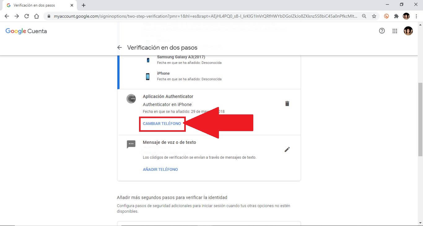 copia de seguridad de google Authenticator