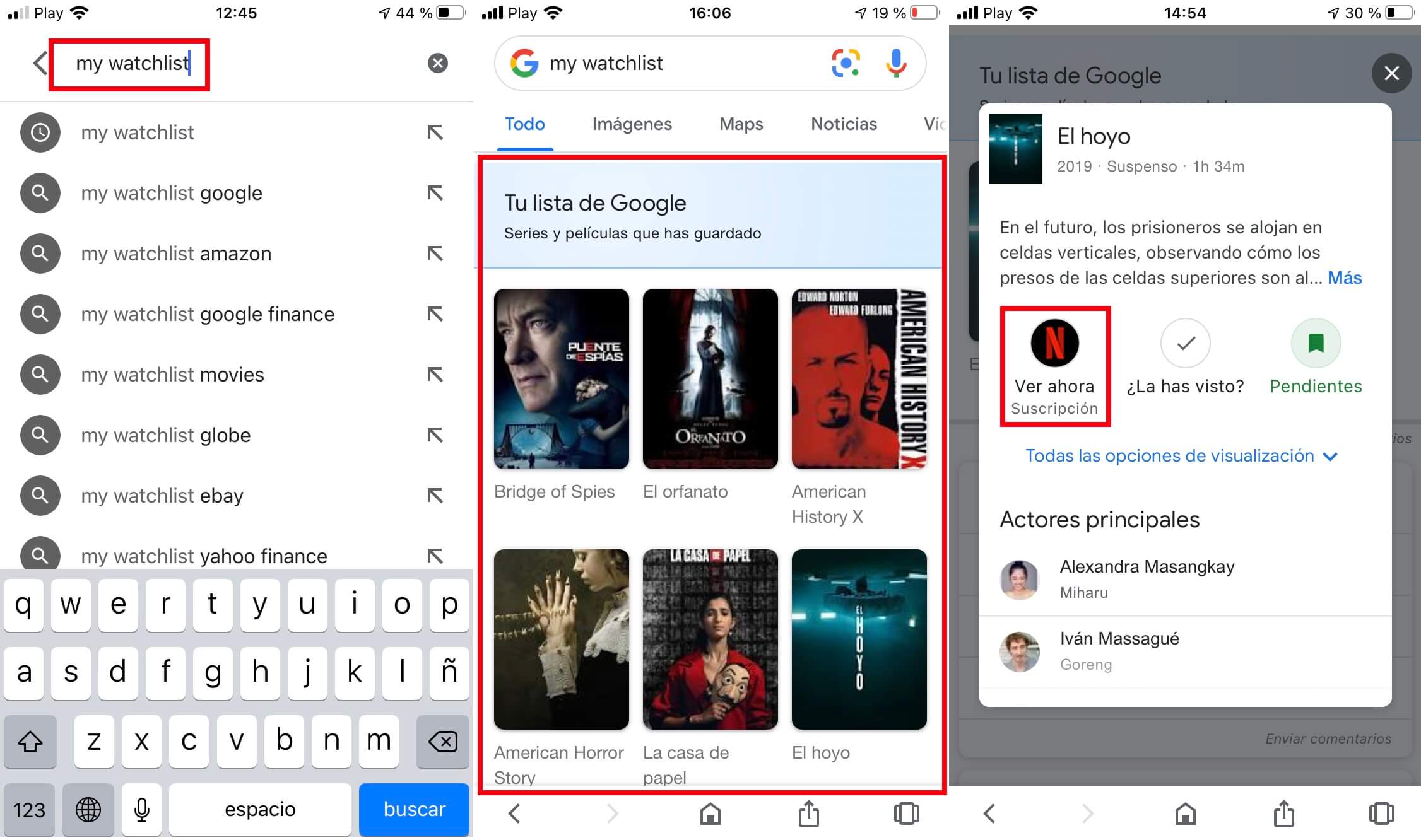 como crear con google una lista con las películas y series que te queden por ver.