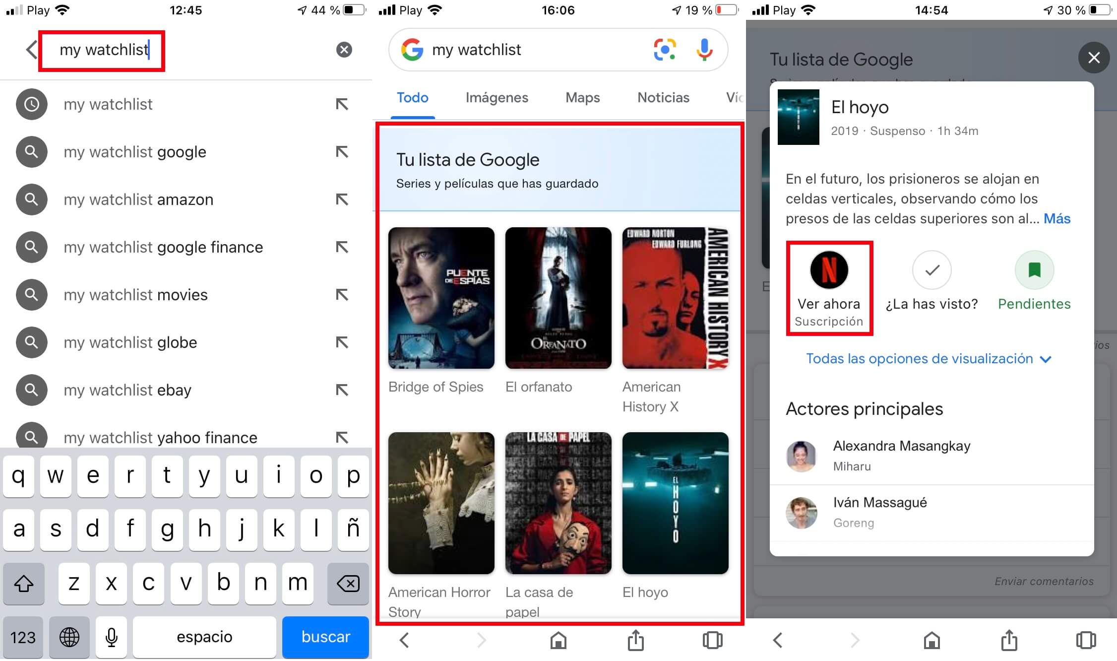 como crear con google una lista con las películas y series que te queden por ver.