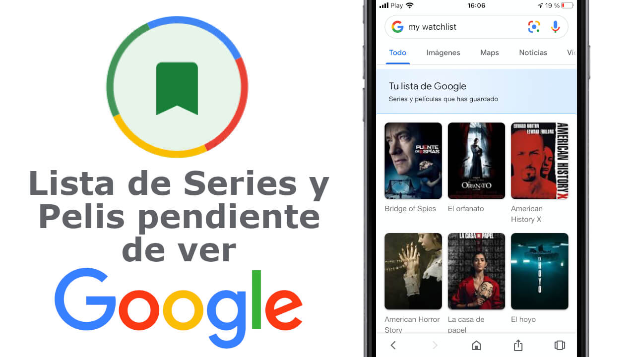 como crear lista de peliculas y series pendientes de visualizar gracias a google