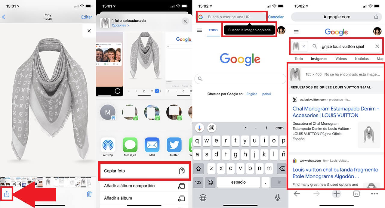 como buscar en google usando una foto de tu iPhone o Android