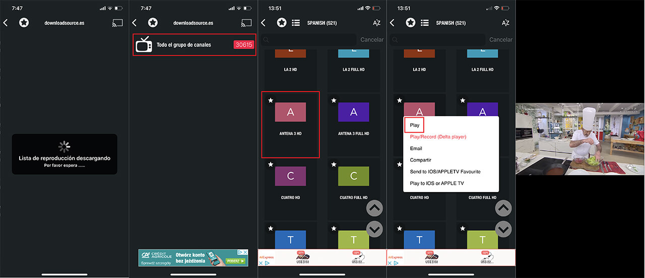 IPTV para android o iPhone gracias a las listas de canales m3u