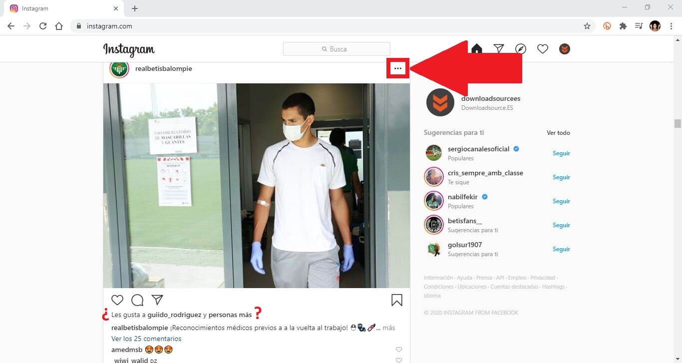 como saber los me gusta de una publicación de Instagram