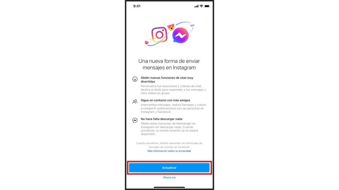 como vincular instagram con messenger