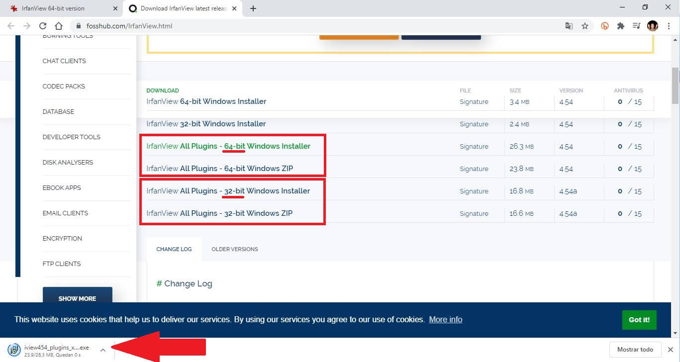 instalar plugin de irfanview para 64 o 32 bits