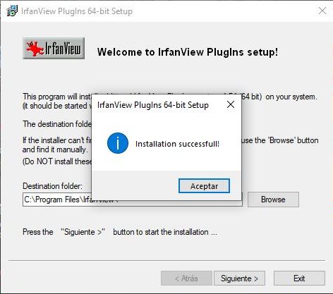 actualizar e instalar plugins de Irfanview