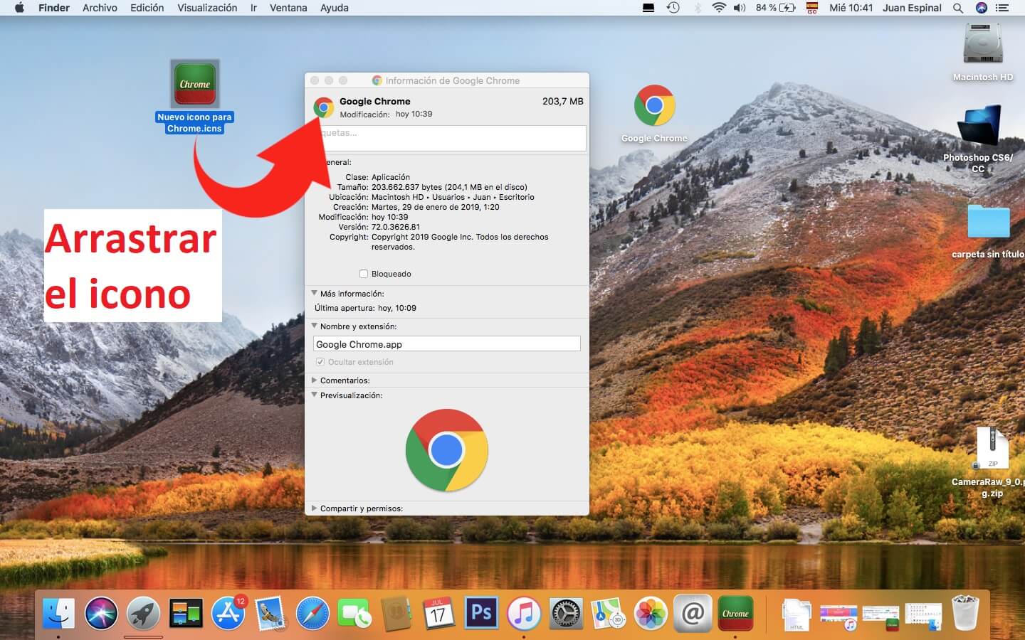 como usar iconos diferentes en macOS