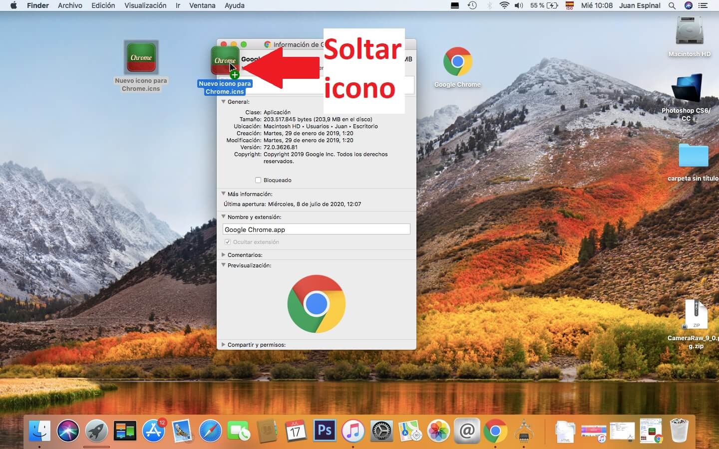 como cambiar los iconos de tu macbook