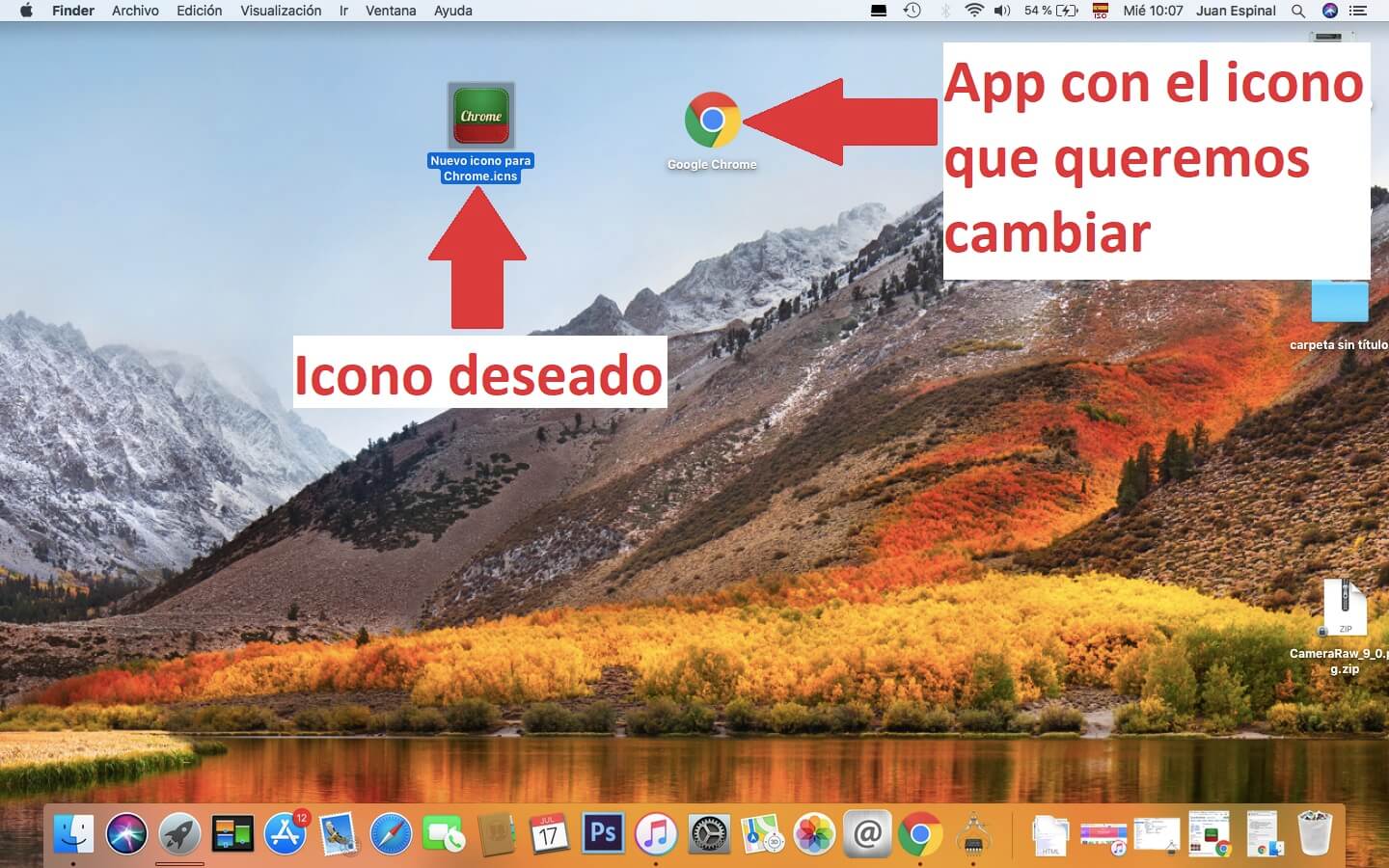 como personalizar los iconos de macos