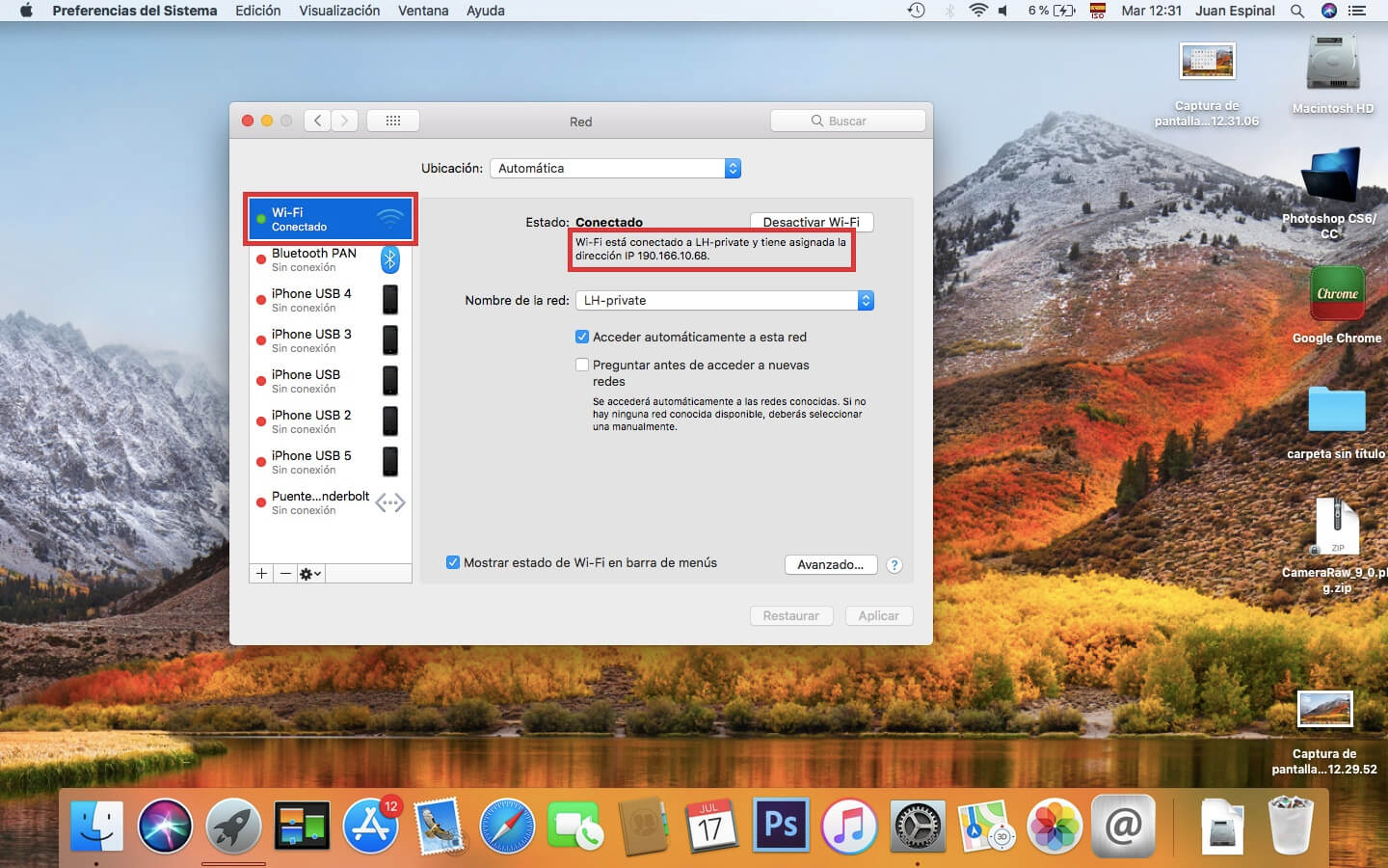 cual es la IP de mi macbook con OSx