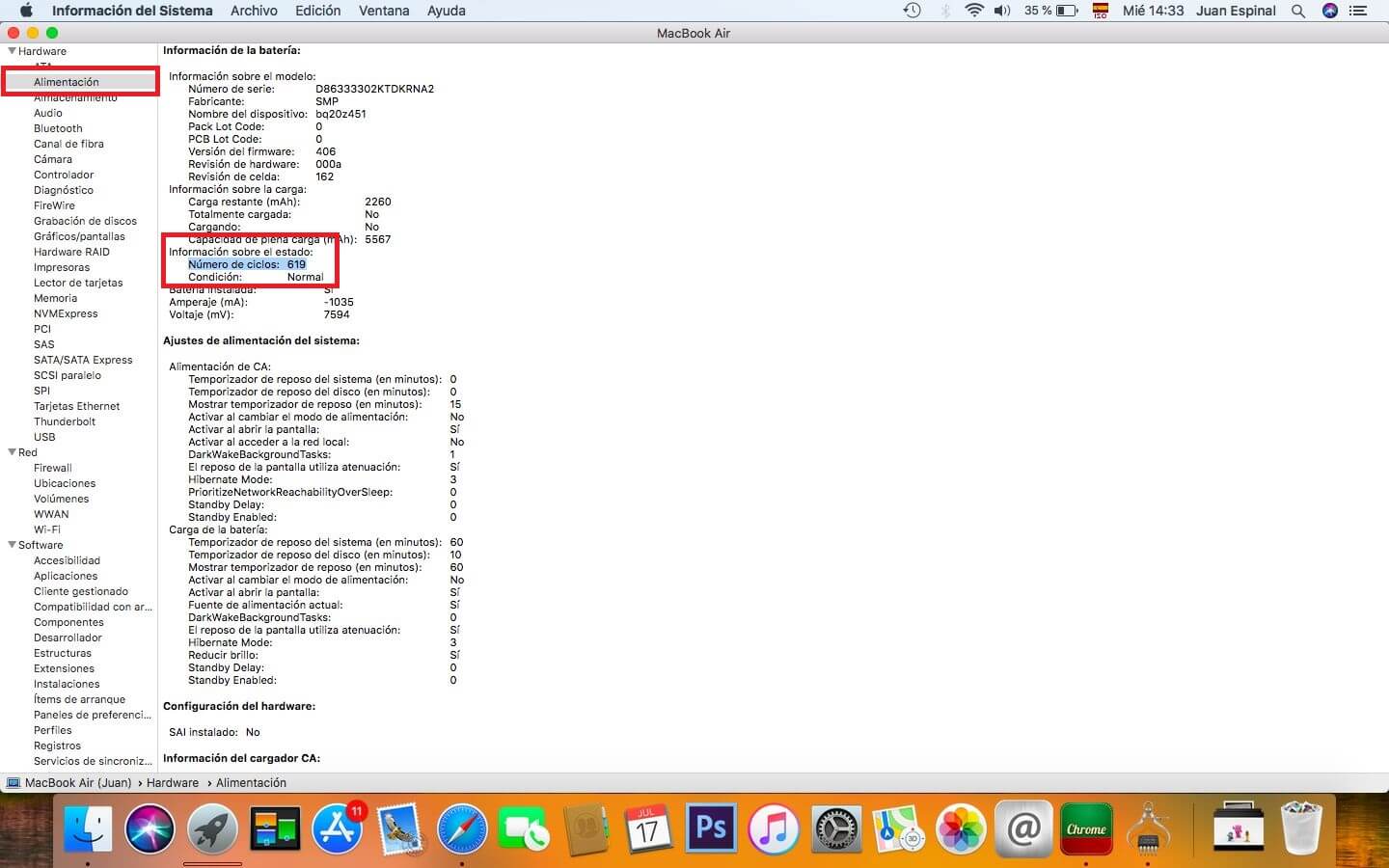 conoce cuantos ciclos de carga posee la batería de tu macbook