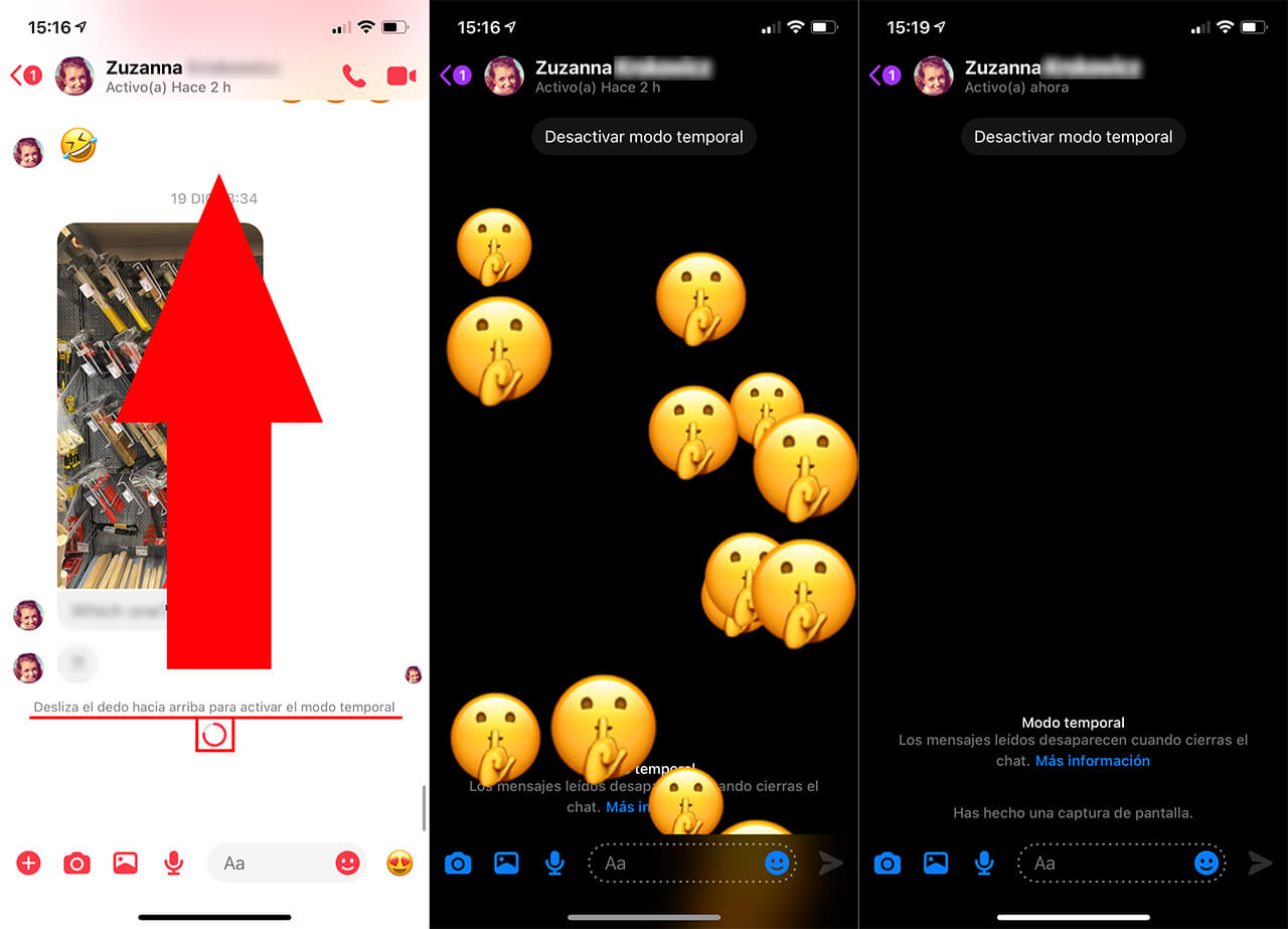 Messenger como activar el modo temporal en los chats