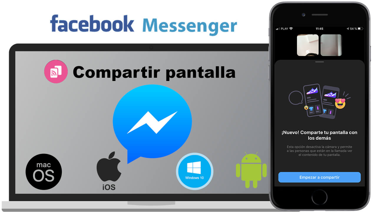 como compartir la pantalla de tu dispositivo en Facebook messenger