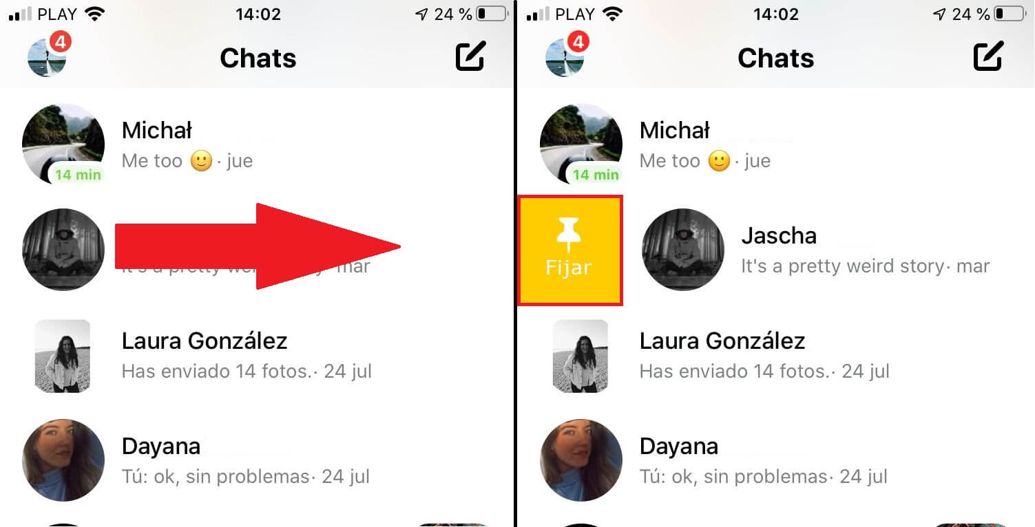 como fijar conversaciones de messenger en la parte superior