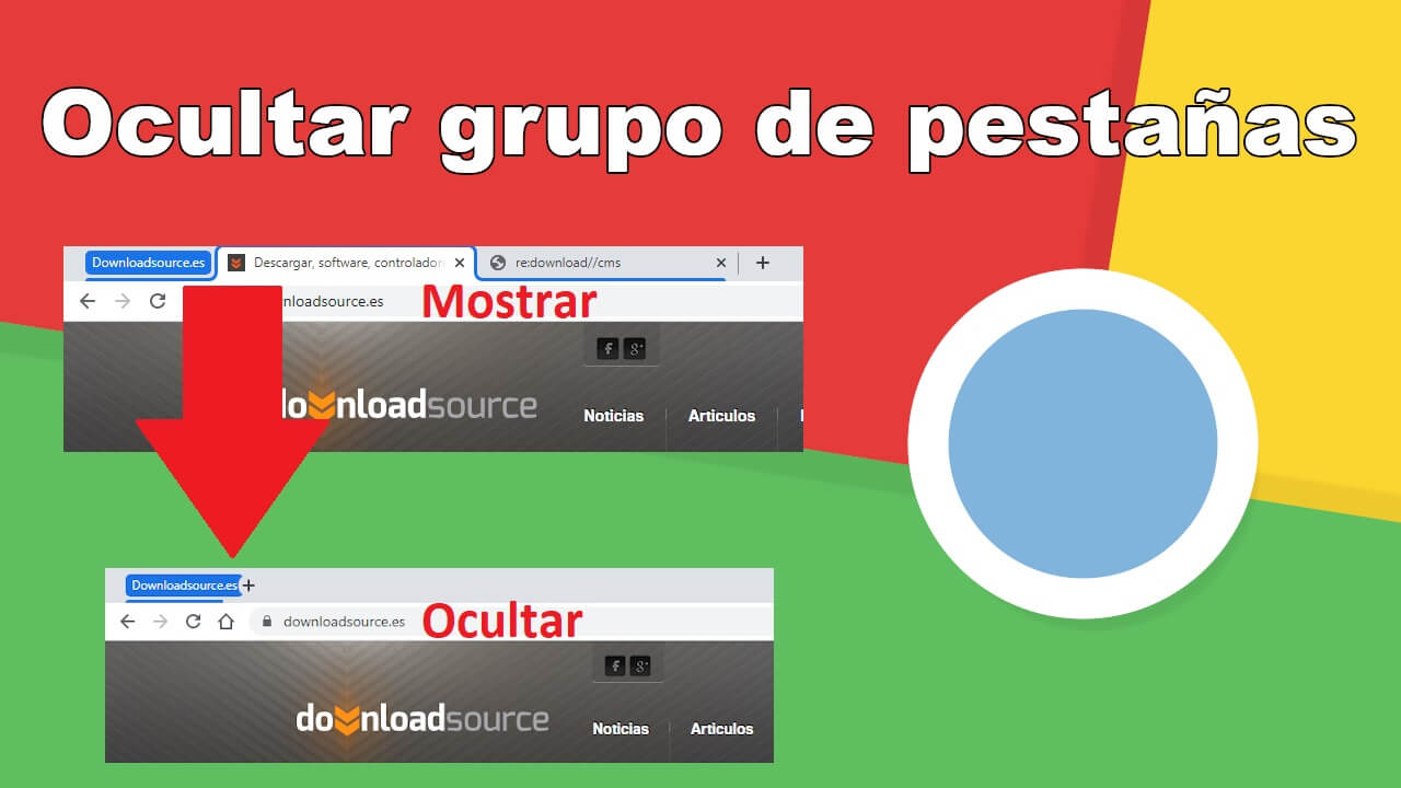 como ocultar las pestañas de un grupo en Google chrome