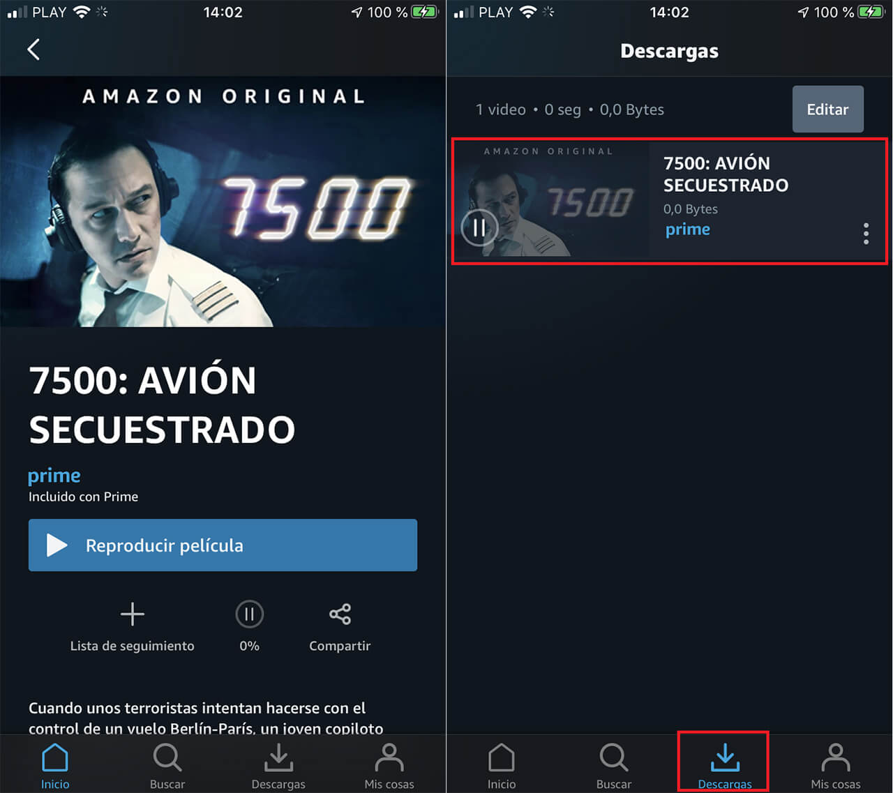 descargar las peliculas y las series de amazon prime video en iPhone o android