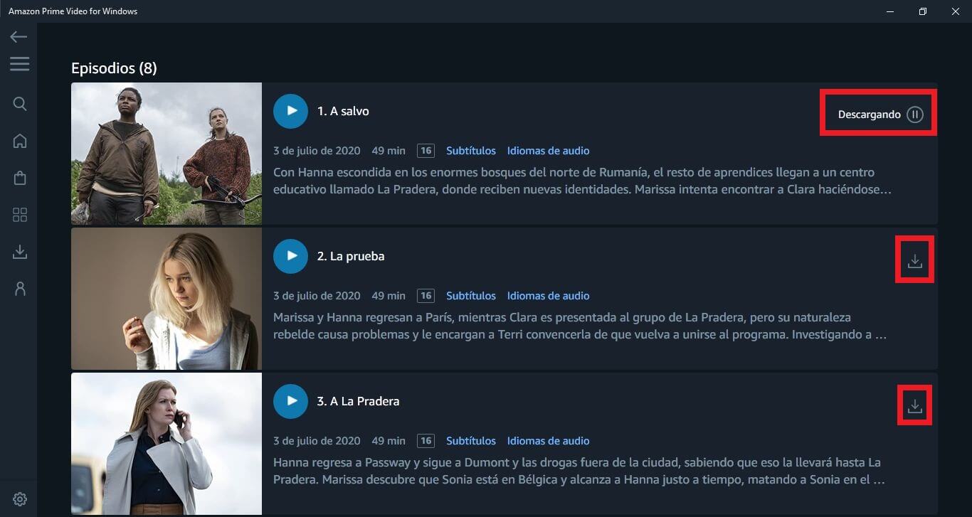 como descargar series de amazon prime video en windows