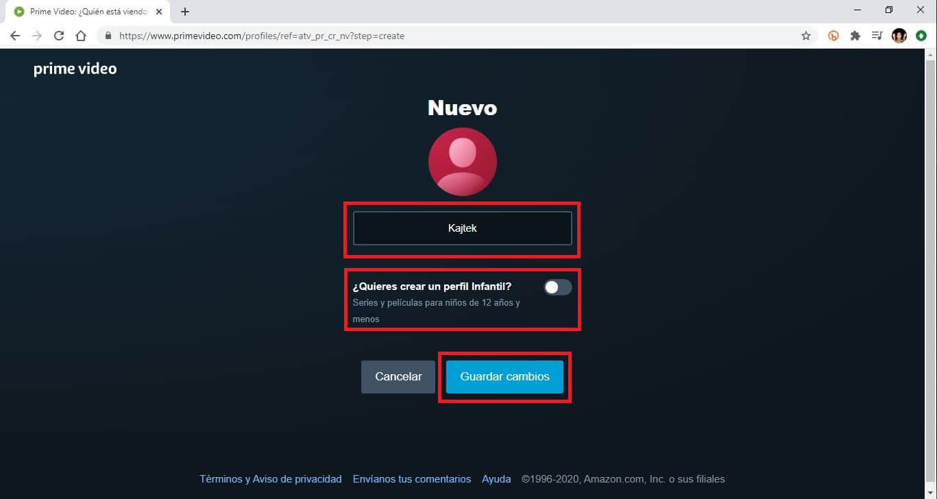 crear perfiles infantiles en amazon prime video