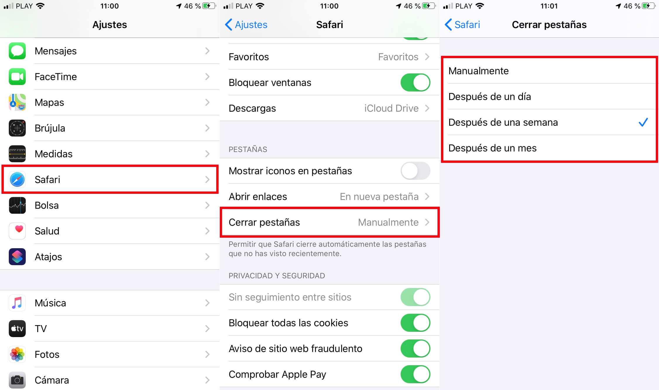 cerrar todas las pestañas de Safari automáticamente en tu iPhone