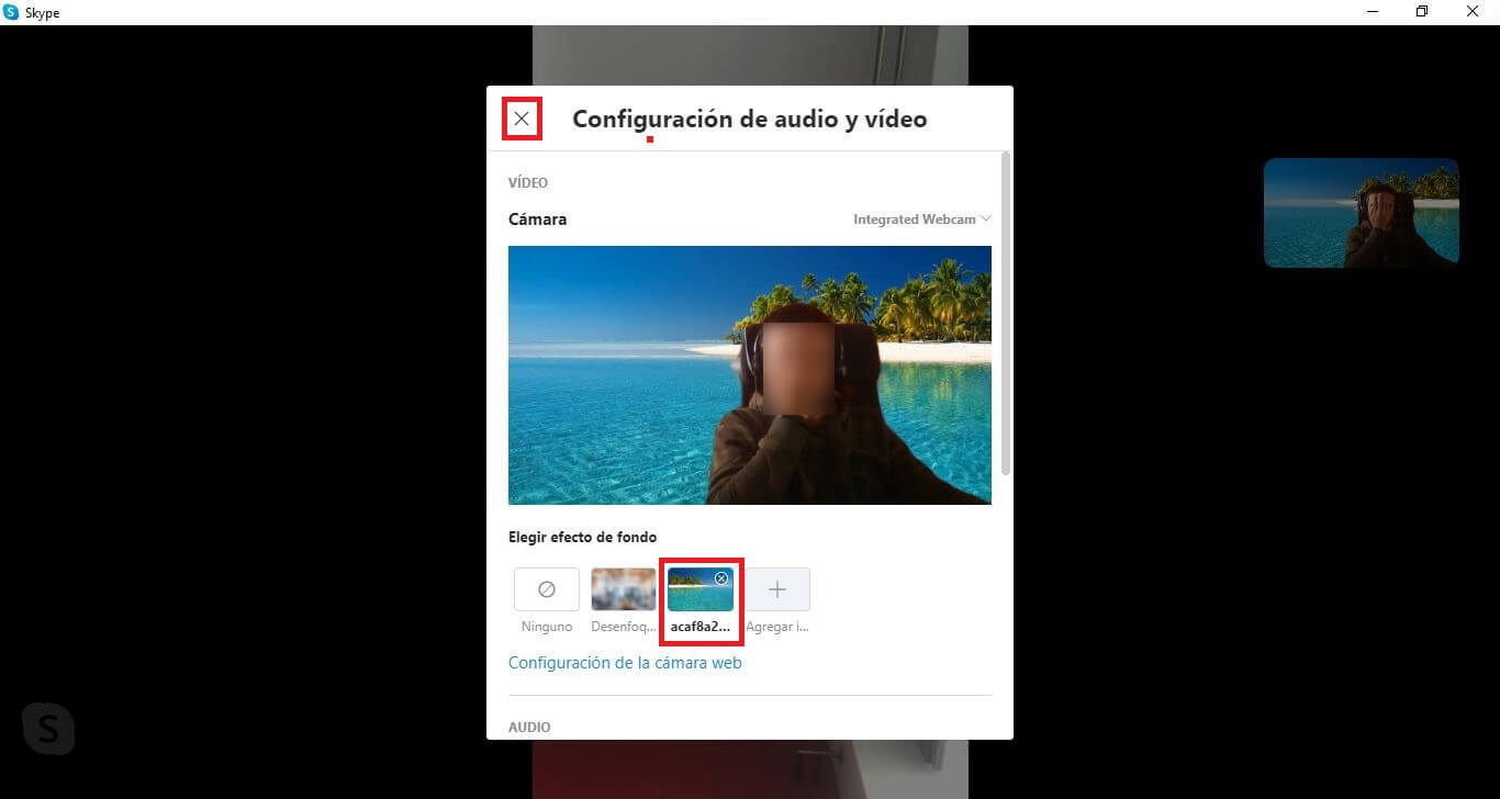usa fondos personalizados en las llamadas de video de Skype