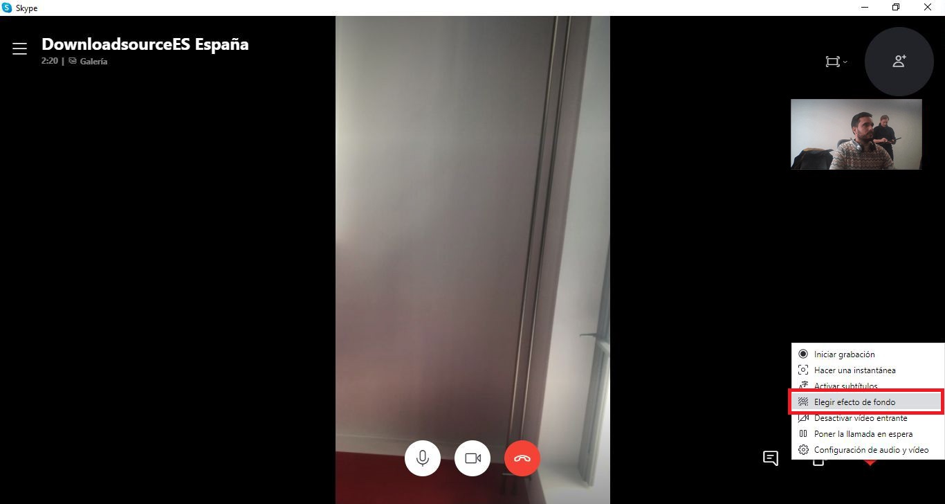 difuminar fondo en las videollamadas de Skype