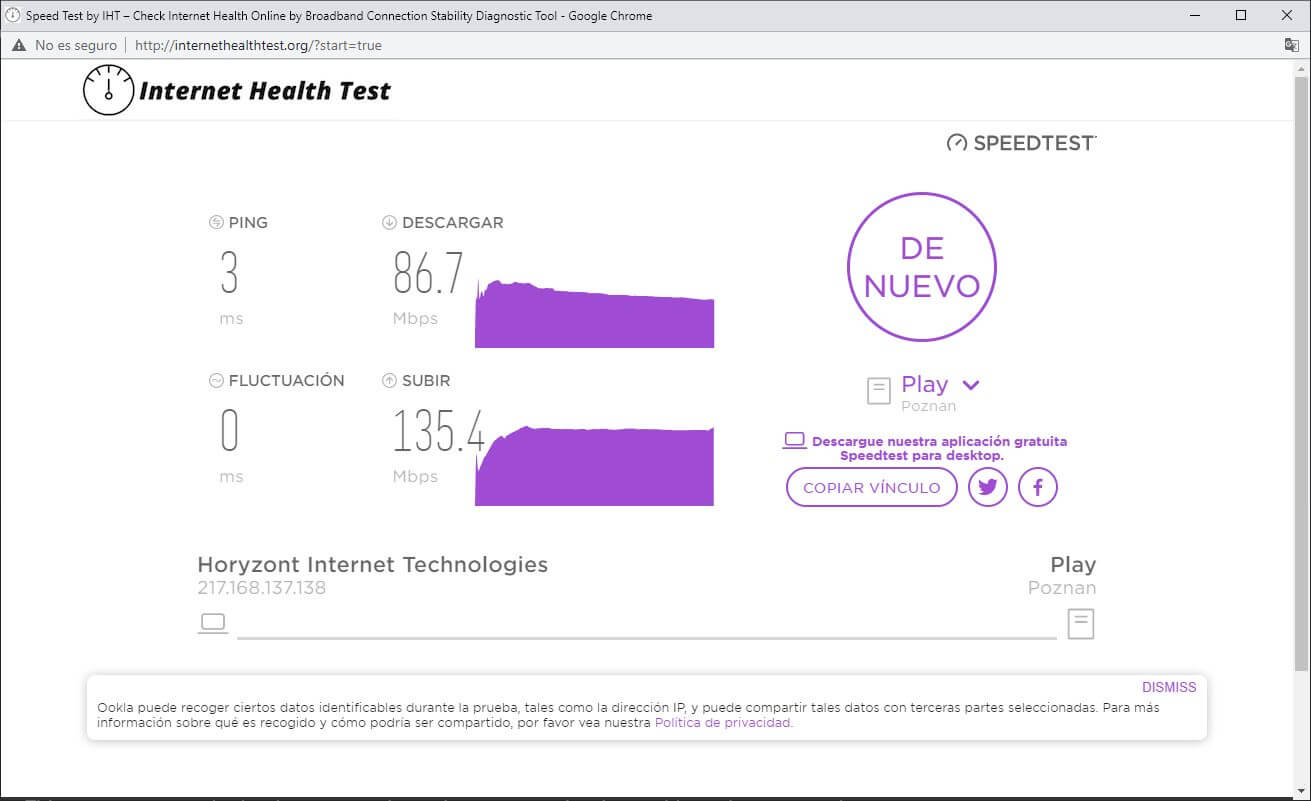 Como comprobar si tu conesxión a internet no es la contratada