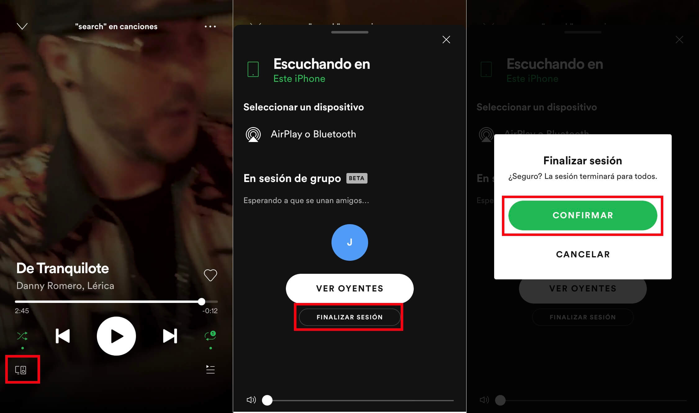 crea un grupo de 5 amigos para escuchar musica a la vez en spotify