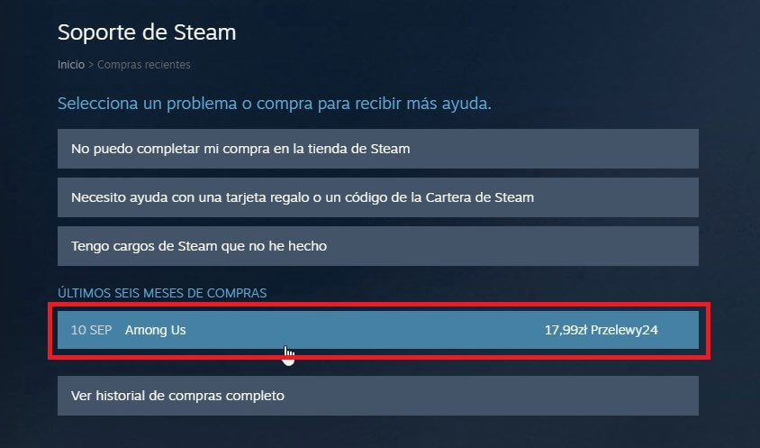 Cómo devolver juegos de Steam