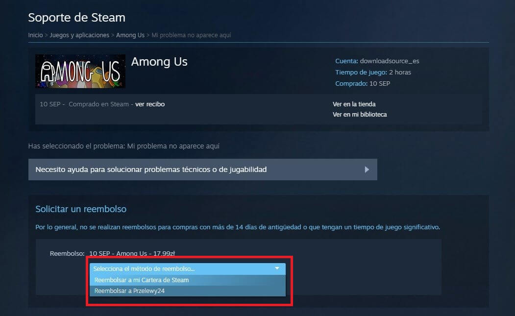 Tutorial: ¿Cómo pedir un reembolso en Steam para tus juegos