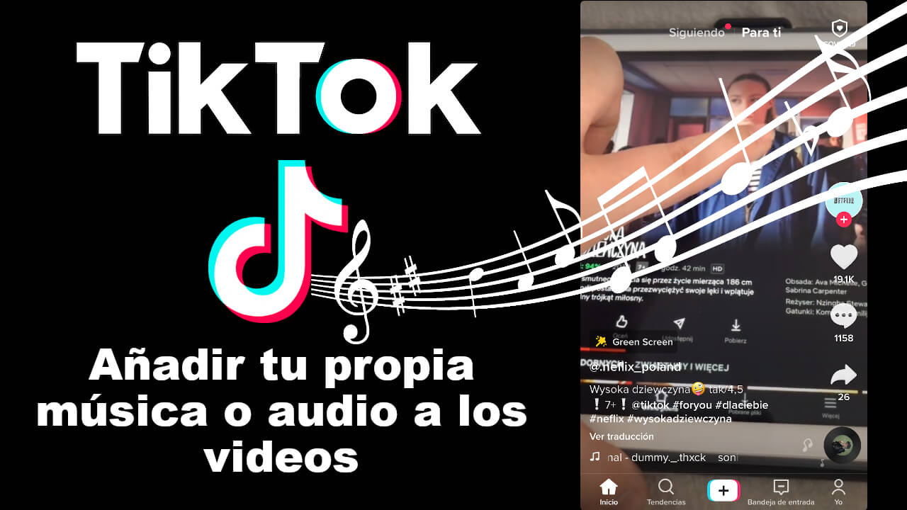 conoce como añadir cualquier audio o musica a tus videos de TikTok