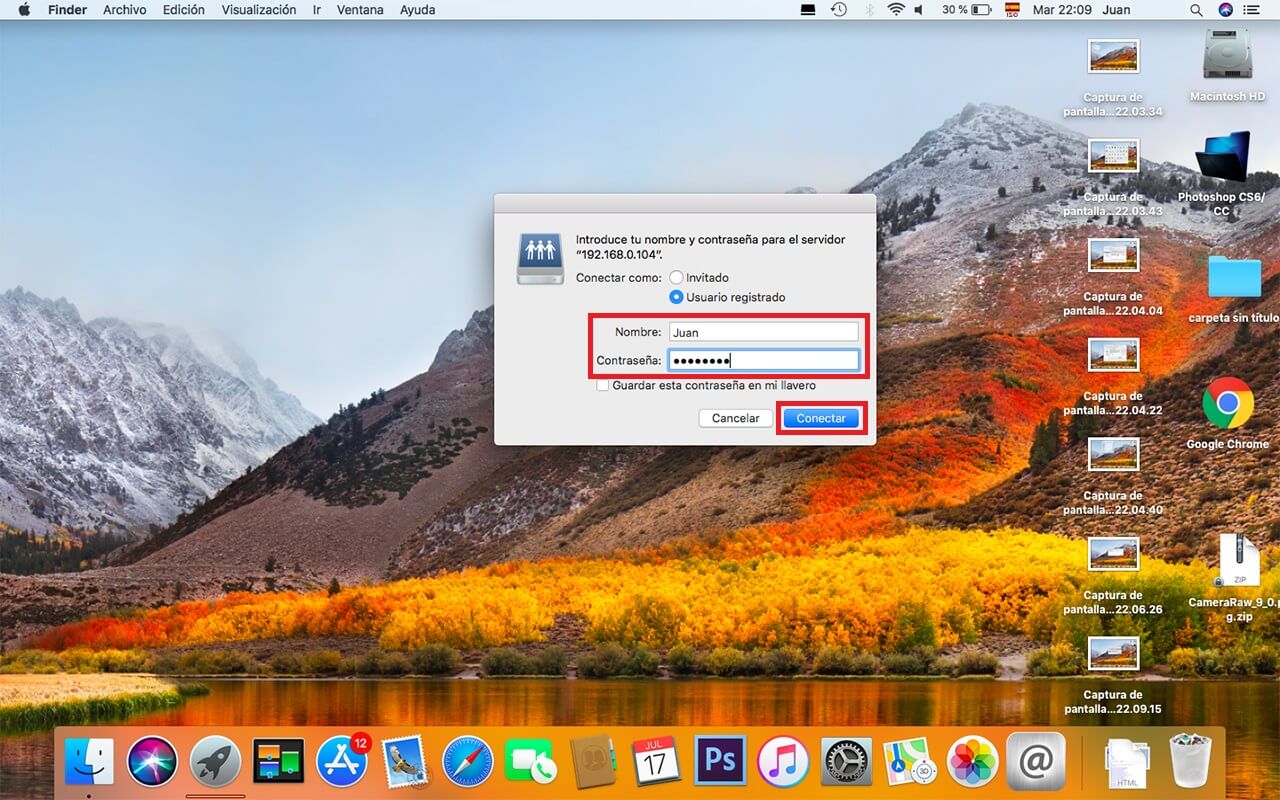 compartir archivo entre ordenador con windows y mac osx