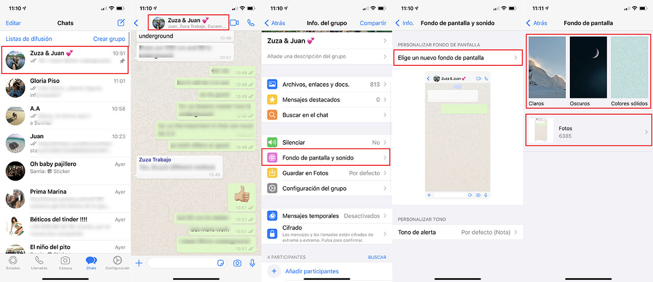 Configuraciones  Personalizar pantalla (iOS/WP)