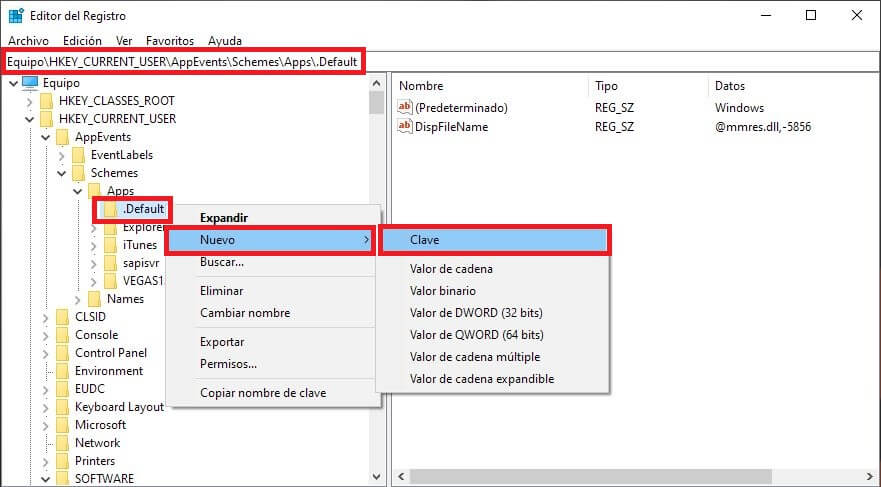sonido de captura de pantalla en windows 10