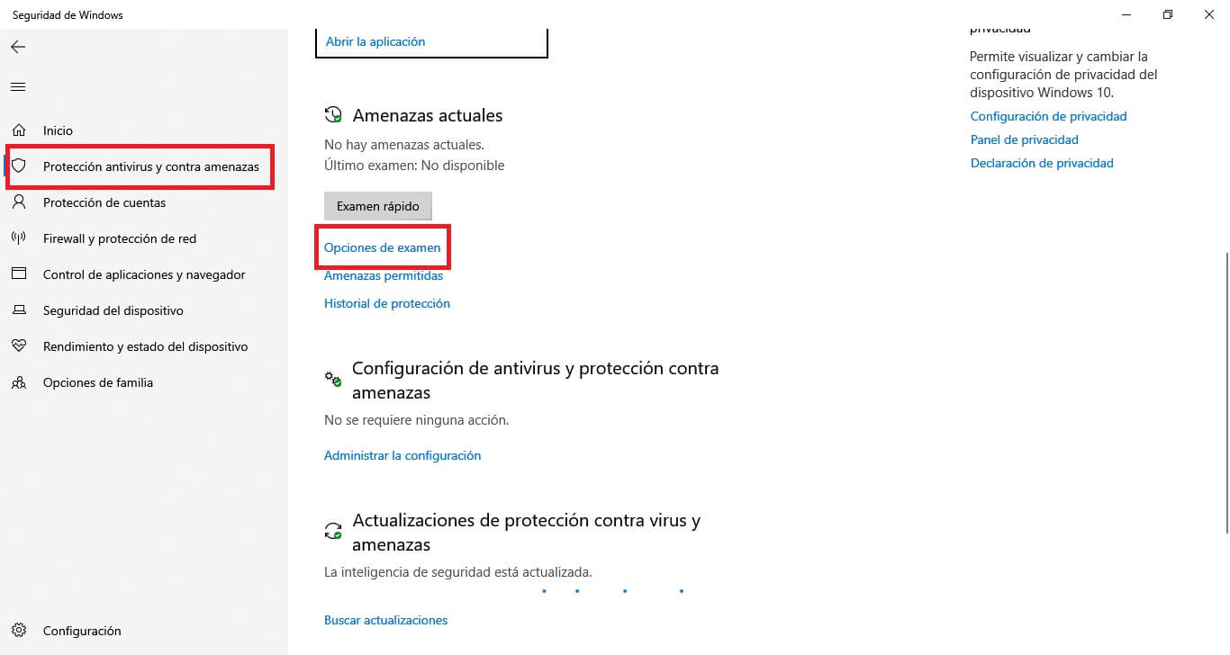 analizar archivos y carpetas especificos con windows defender en windows 10