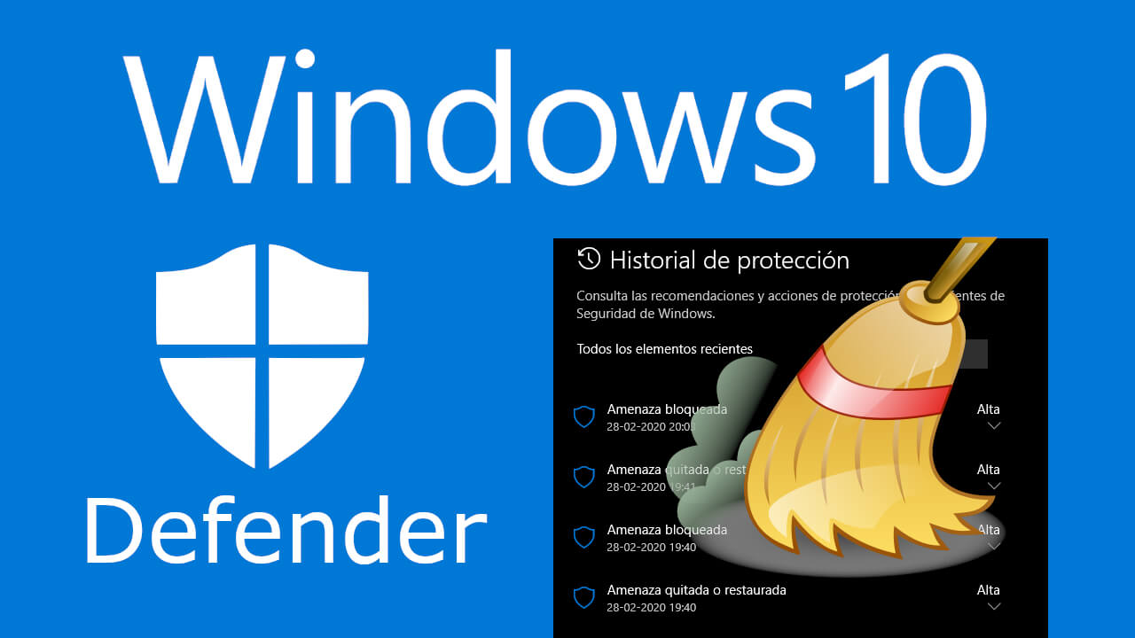 como borrar el historial de proteccion de Windows Defender