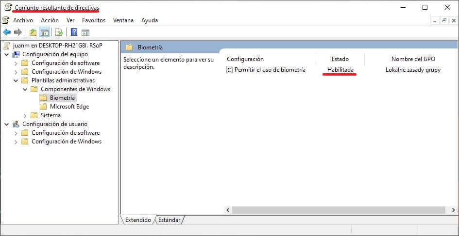 como saber todas las directivas de windows 10 que estan modificadas