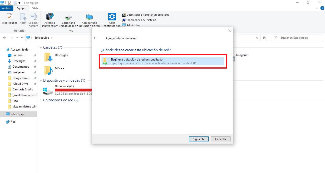 como conectar con un servidro FTP desde el explorador de windows 10